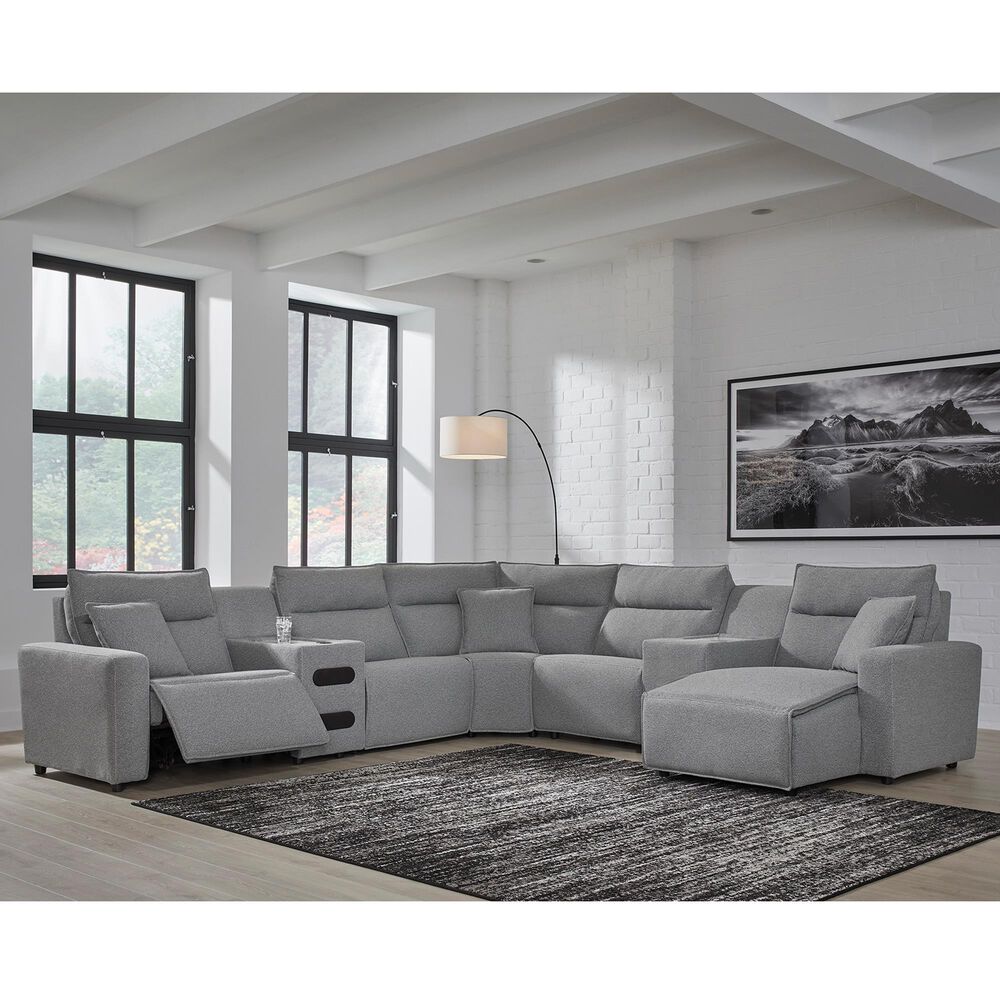 Ashley ModMax II 7-Piece Power Reclining Symmetrical Sectional in Salt and Pepper, , large