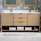 James Martin Vanities Solene 72" Double Bathroom Vanity in Seaside Oak with Single Hole 3 cm White Zeus Quartz Top and Rectangular Sinks, , large