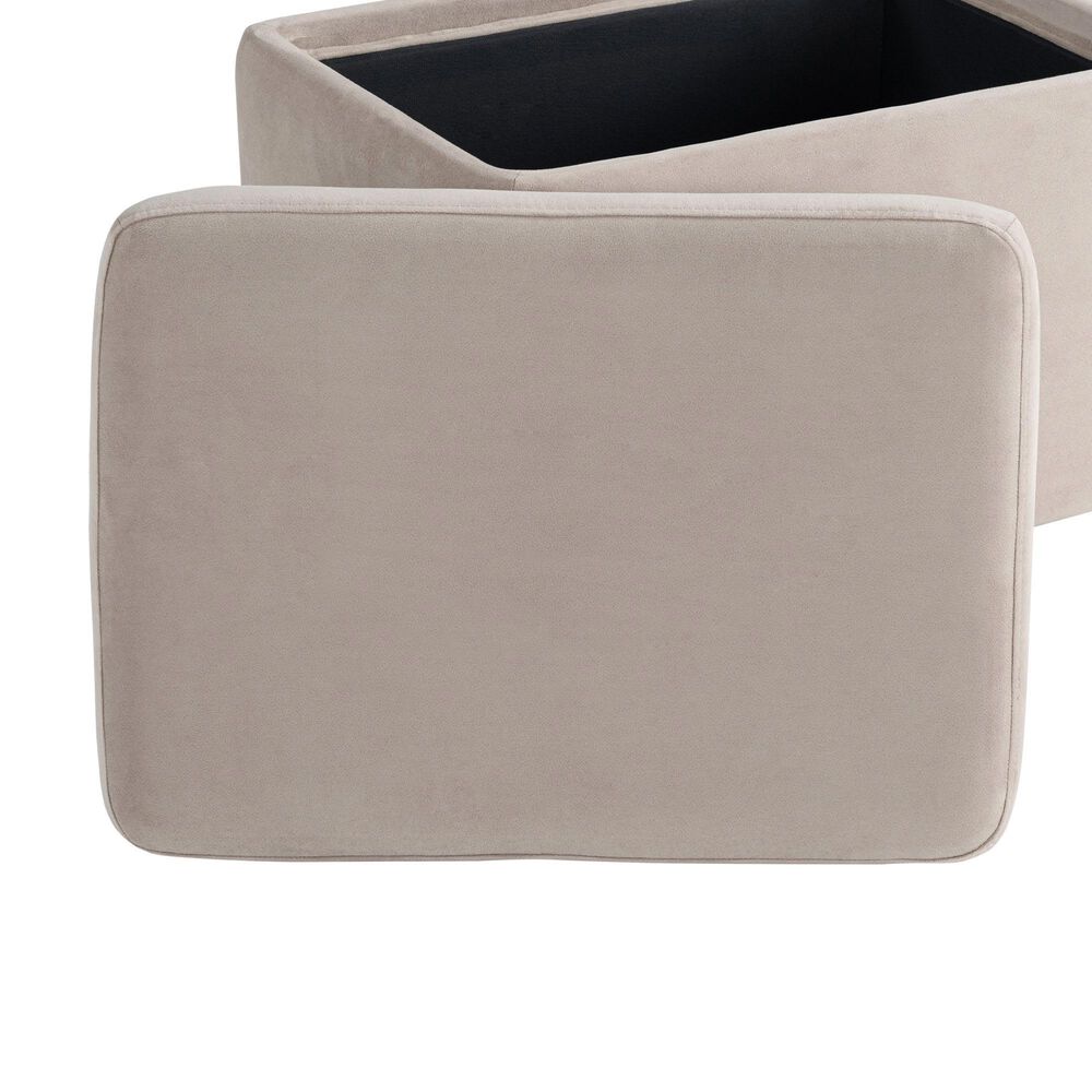 Lifestyle Solutions Kona Small Storage Ottoman in Taupe, , large
