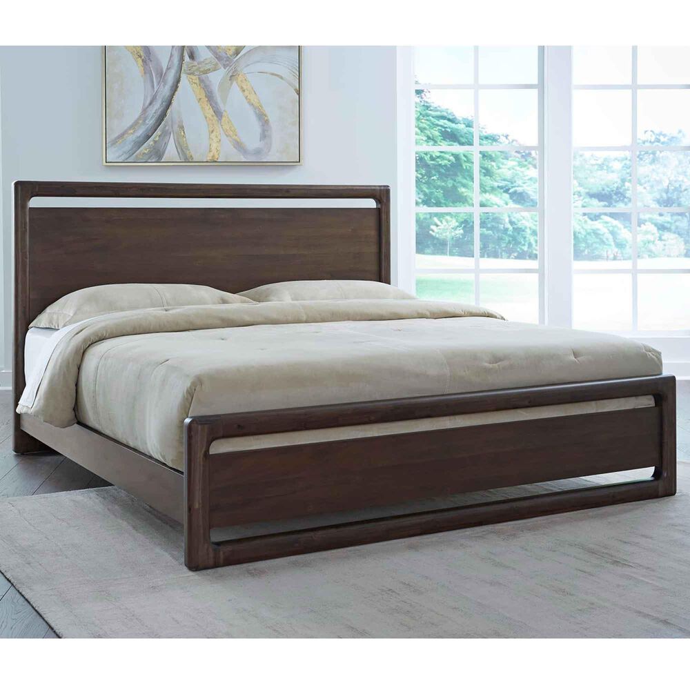 Urban Home Sol Queen Platform Panel Bed with Two Nightstands in Brown Spice, , large