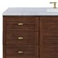 James Martin Vanities Amberly 60" Single Bathroom Vanity in Walnut with 3 cm Carrara White Marble Top and Rectangular Sink, , large