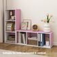 HOMLUX 3-Tier Bookcase with Decorative Open Shelves in White and Pink, , large