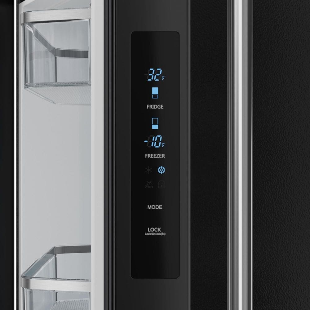 THOR KITCHEN Gordon Ramsay 17.5 Cu. Ft. Counter Depth French Door Refrigerator with Stainless Steel Handle Kit in Black, , large