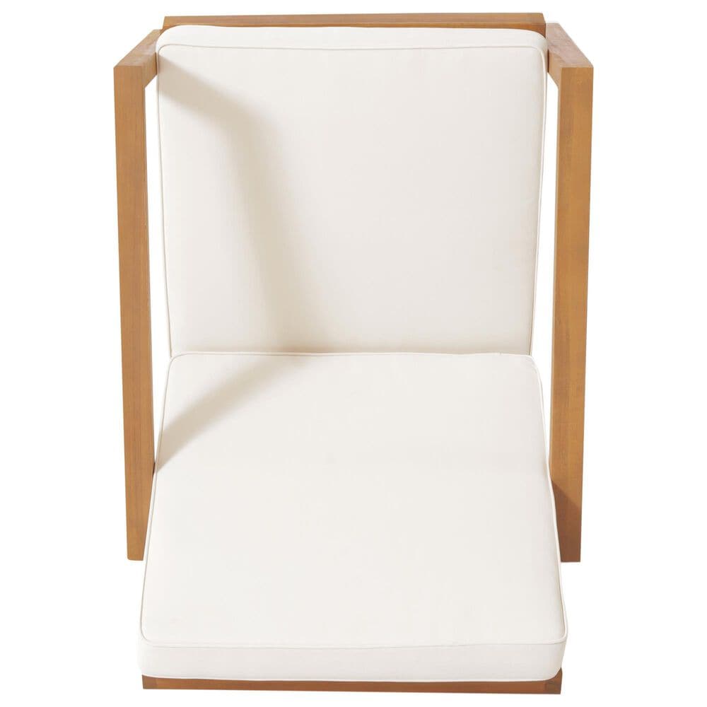 Hearth and Haven Leah 3-Piece Patio Chat Set with Cream Cushion in Teak, , large
