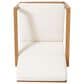 Hearth and Haven Leah 3-Piece Patio Chat Set with Cream Cushion in Teak, , large