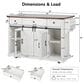 HOMLUX 58" Kitchen Island with Drop Leaf in White and Brown, , large