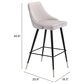 Zuo Modern Piccolo Barstool in Gray, , large