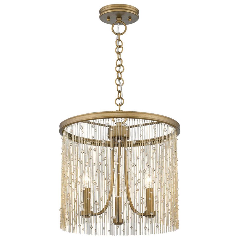 Golden Lighting Marilyn CRY 3-Light Pendant in Peruvian Gold with Crystal Strands, , large