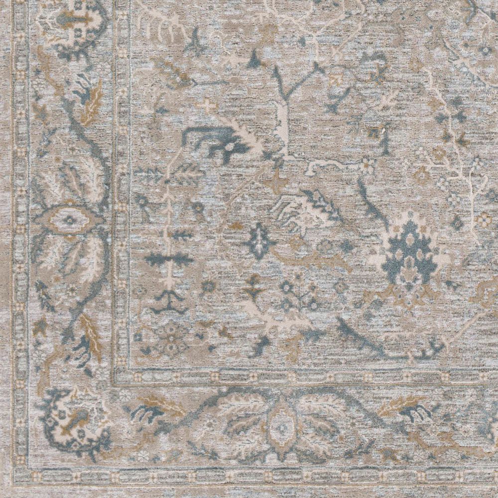 Surya Brunswick 6&#39;7&quot; Round Light Beige, Taupe, Dusty Sage, Medium Gray and Deep Teal Area Rug, , large