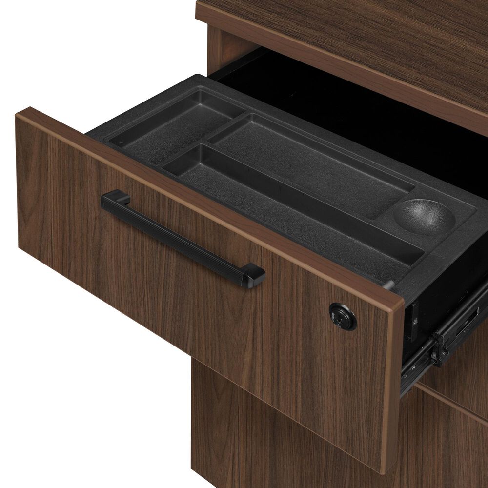 Regency Global Sourcing Legacy 42" Executive Desk with Single Pedestal Drawer Unit in Neo Walnut, , large