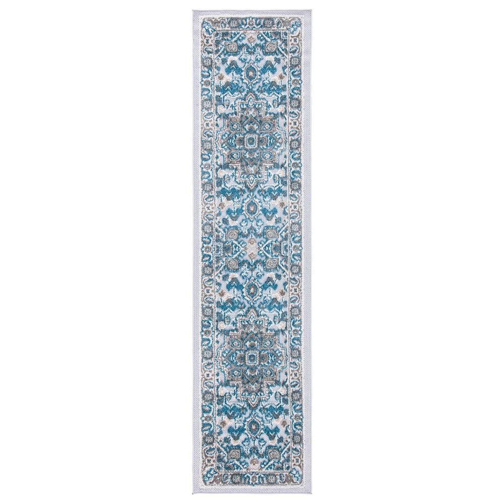 Safavieh Cabana CBN680N 2"2" x 9" Navy and Grey Indoor/Outdoor Performance Runner, , large
