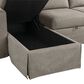 Lifestyle Solutions Haddington Stationary Convertible Sleeper Sofa with Chaise in Flax, , large