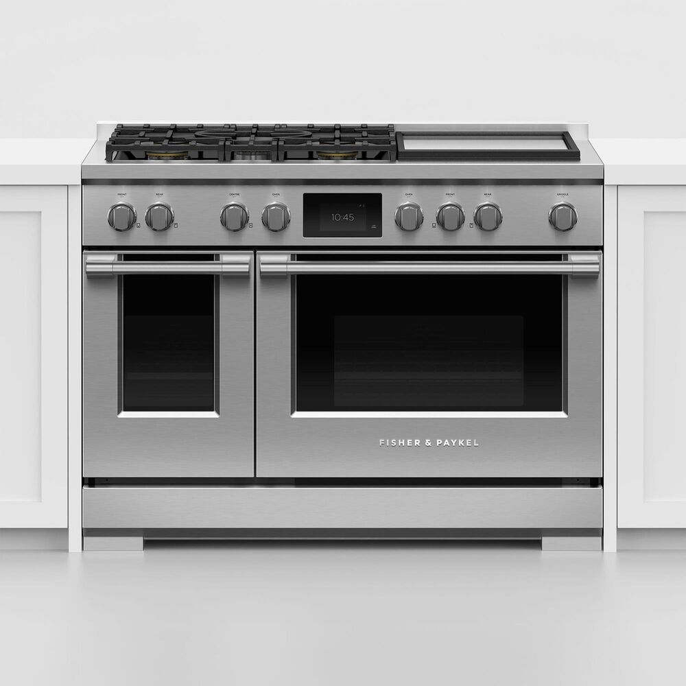 Fisher &amp; Paykel 48&quot; Professional Dual Fuel Range with 5 Burners and Natural Gas in Stainless Steel, , large