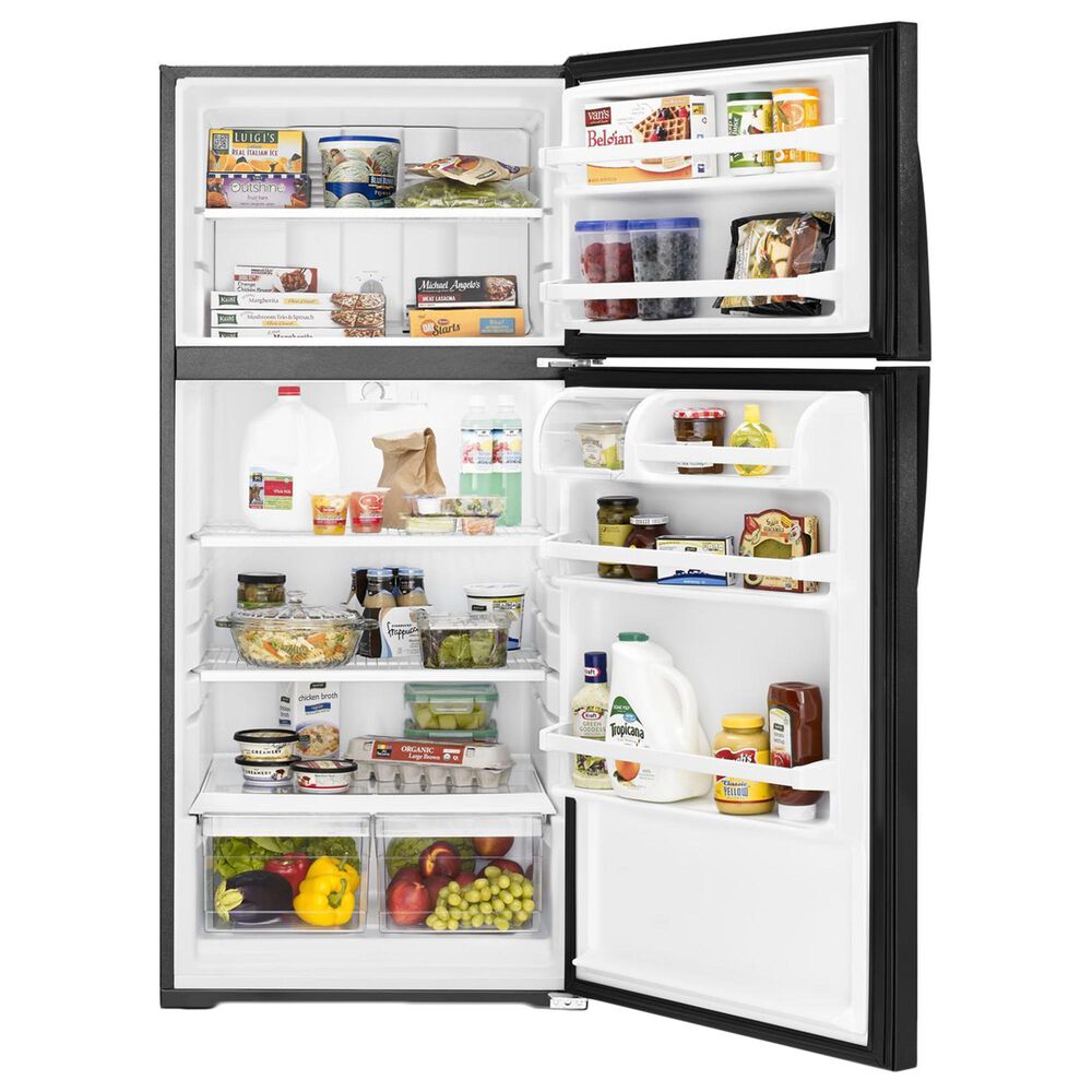 Whirlpool 14 Cu. Ft. 28&quot; Wide Top Freezer Refrigerator in Black, , large