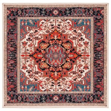Safavieh Riviera 6"7" Square Ivory and Blue Area Rug, , large