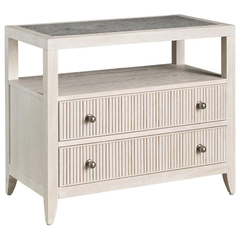 Universal Furniture Avaline Carmen 2 Drawer Nightstand with AC and USB Port in White Oak, , large