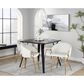 LumiSource Claire Arm Chair with White Faux Leather Cushion in Gold (Set of 2), , large