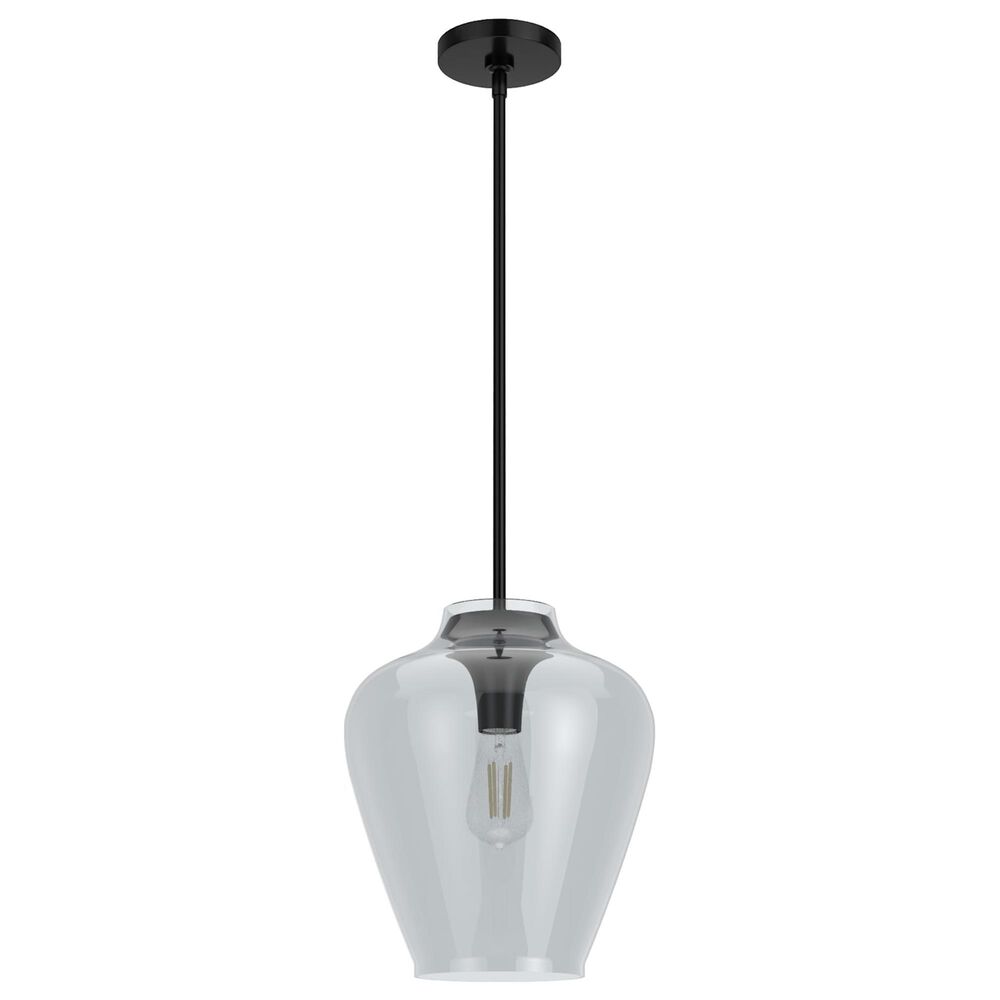 Hunter Vidria 1-Light Pendant in Matte Black, , large
