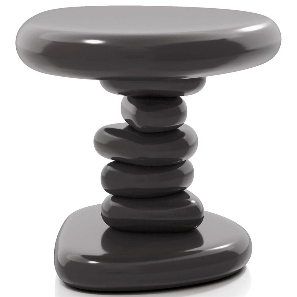 Furniture of America Rene Glossy End Table in Dark Gray, , large