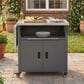 Hearth and Haven Outdoor Kitchen Island Cart with Dual Expandable Stainless Steel Tabletops in Gray, , large