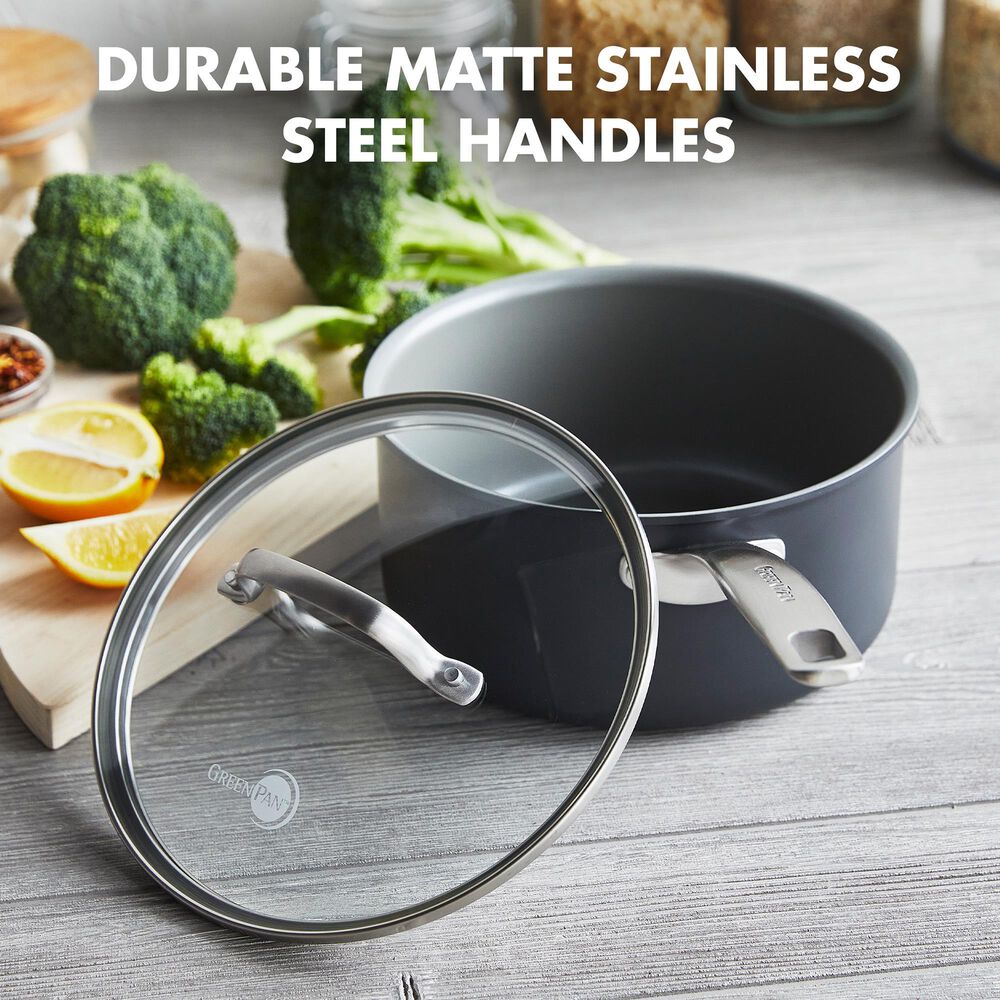 Green Pan Chatham 3-Quart Sauce Pan with Lid in Grey, , large