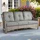 HOMLUX Outdoor Wicker Conversation Sofa in Dark Gray, , large