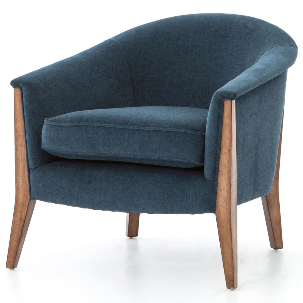 Four Hands Nomad Chair in Plush Azure and Antique Cocoa Finish, , large