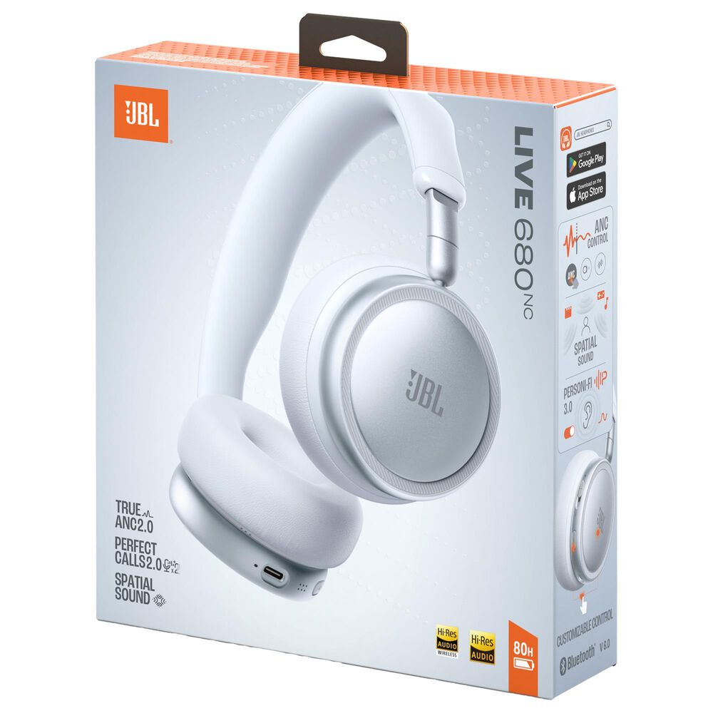 JBL Live Series Wireless Noise-Canceling On-Ear Headphones in White, , large