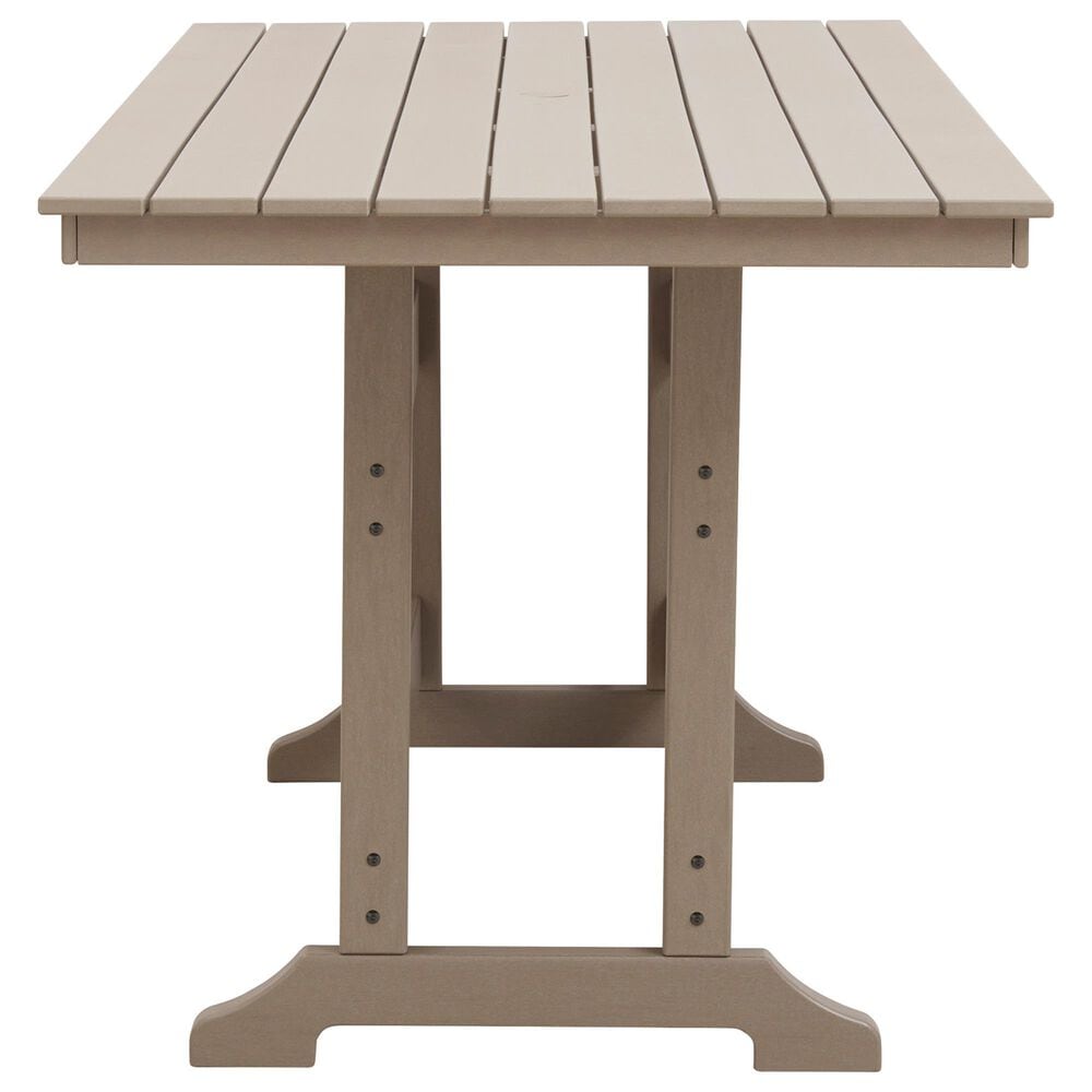 Ashley Seacliff Beach 7-Piece Patio Counter Height Dining Set in Medium Brown, , large