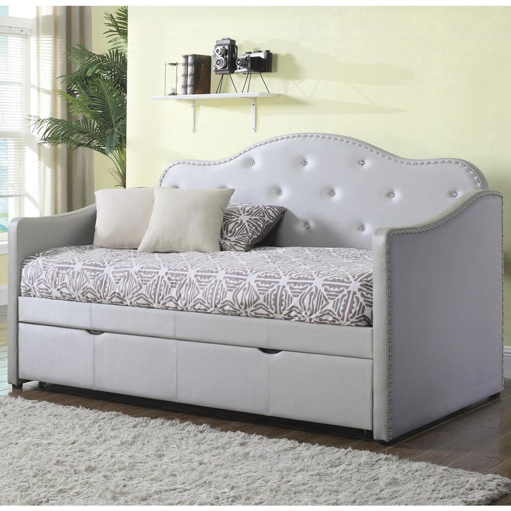 Pacific Landing Upholstered Daybed with Trundle in Pearl White, , large