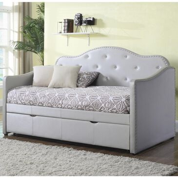 Pacific Landing Upholstered Daybed with Trundle in Pearl White, , large