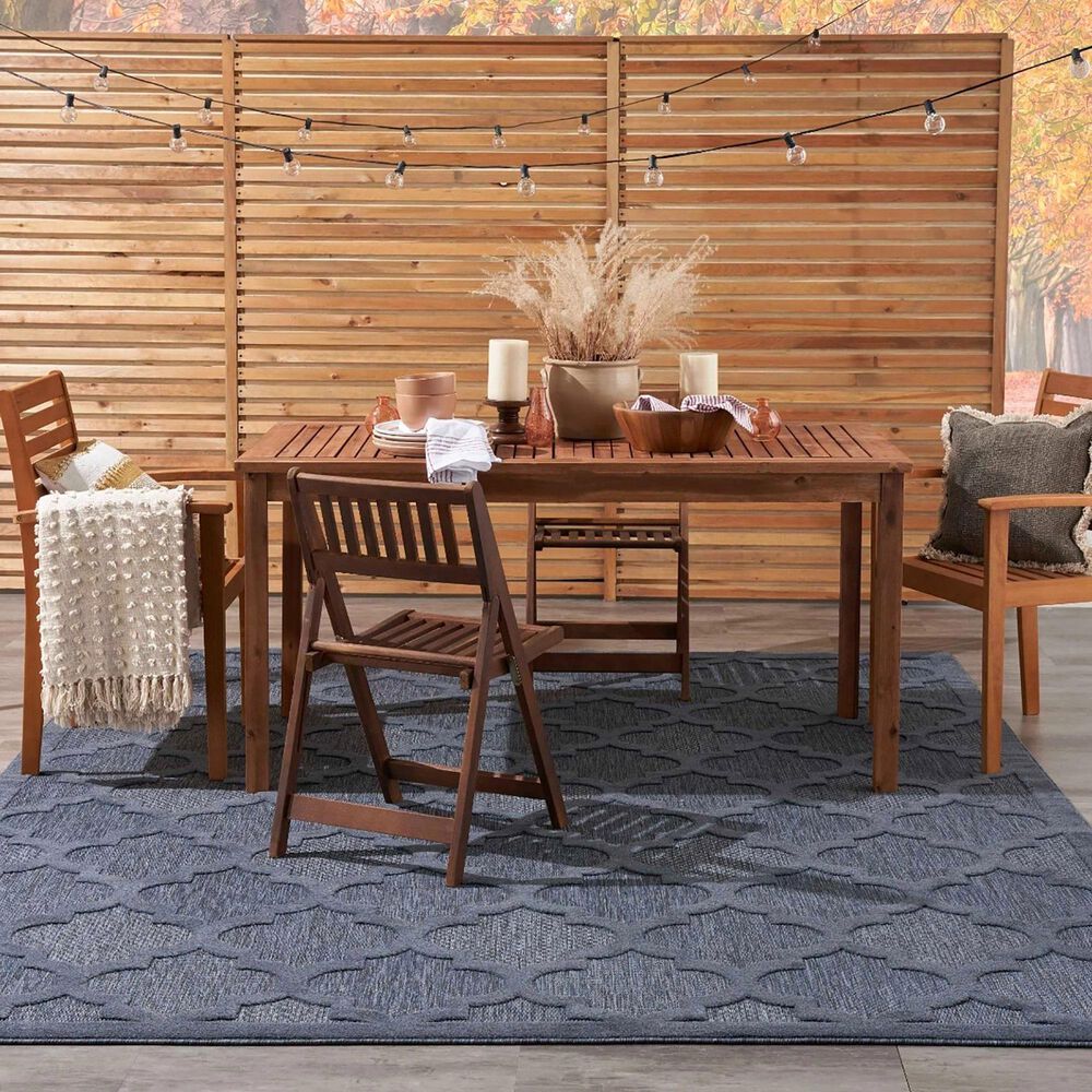 Nourison Easy Care 9&#39; x 12&#39; Navy Blue Indoor/Outdoor Area Rug, , large