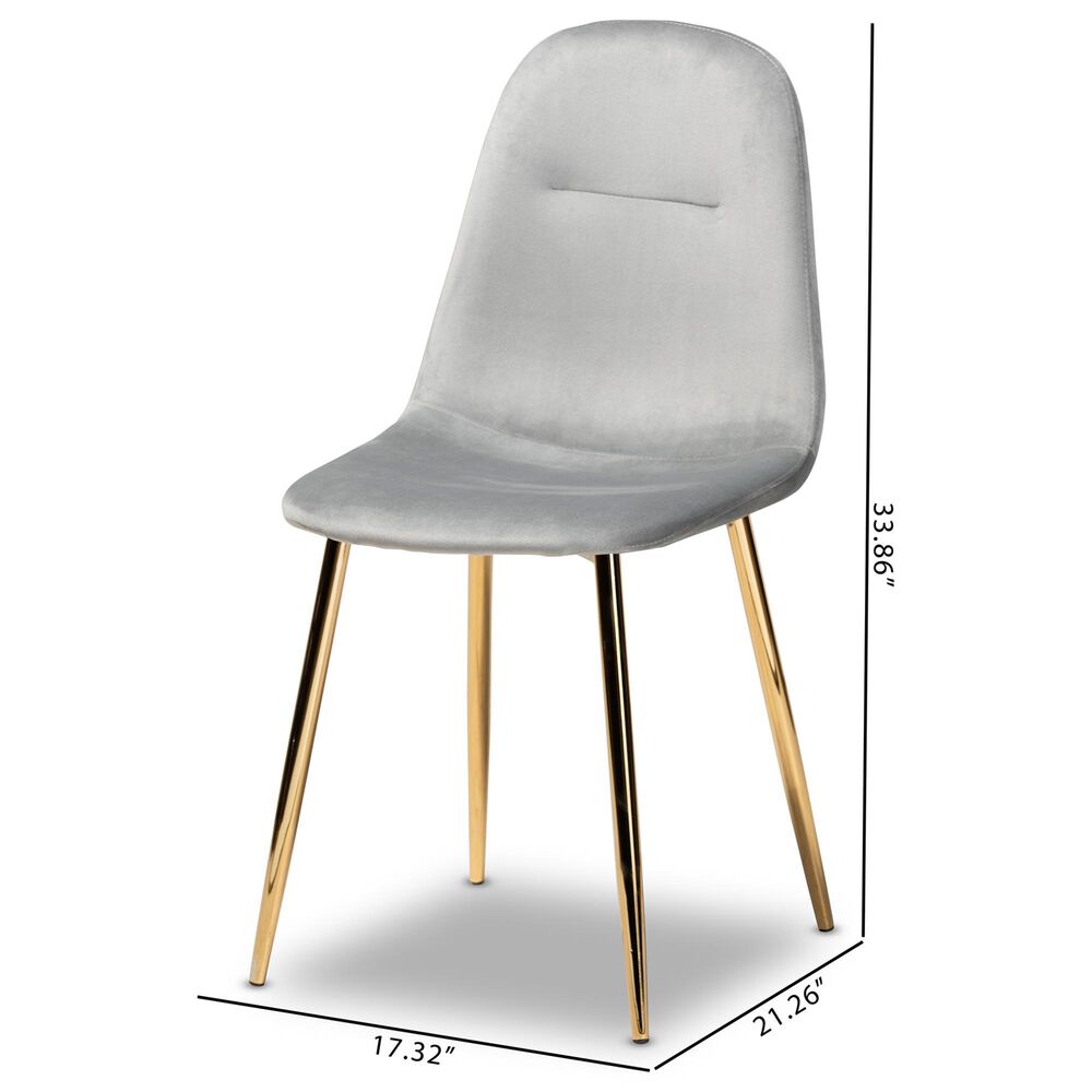 Baxton Studio Elyse Dining Chair in Grey/Gold &#40;Set of 4&#41;, , large