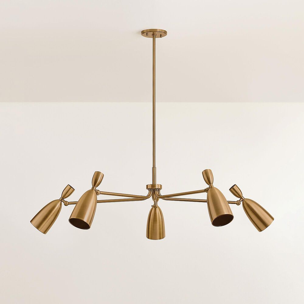 Troy Lighting Spade 5-Light Chandelier in Patina Brass, , large