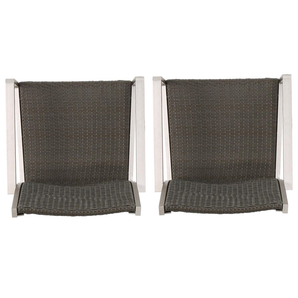 Hearth and Haven Cape Coral Outdoor Wicker Dining Chair in Grey &#40;Set of 2&#41;, , large