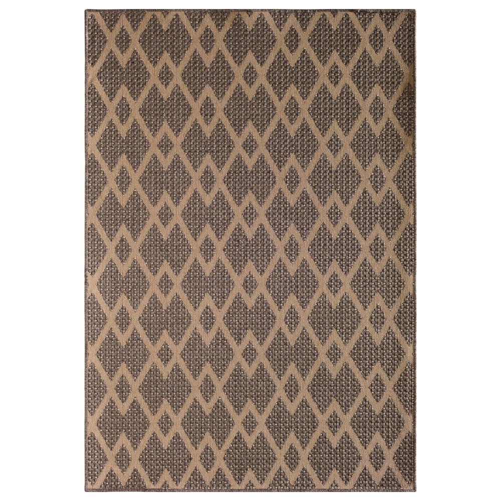 Central Oriental Santorini Chevron Diamonds 5"3" x 7"7" Natural and Pebble Area Rug, , large