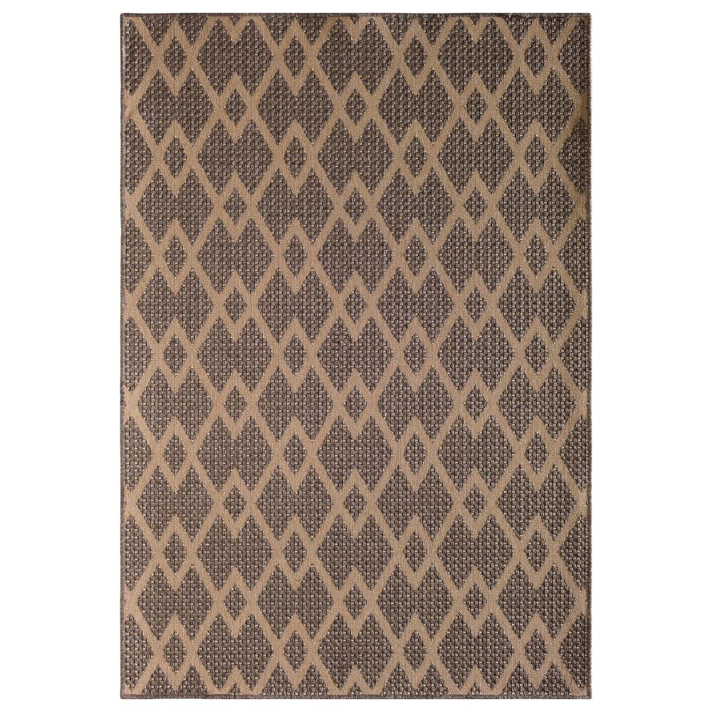 Central Oriental Santorini Chevron Diamonds 5"3" x 7"7" Natural and Pebble Area Rug, , large