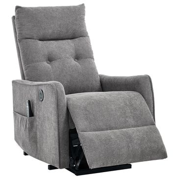 Hearth and Haven Power Lift Recliner in Light Gray, , large