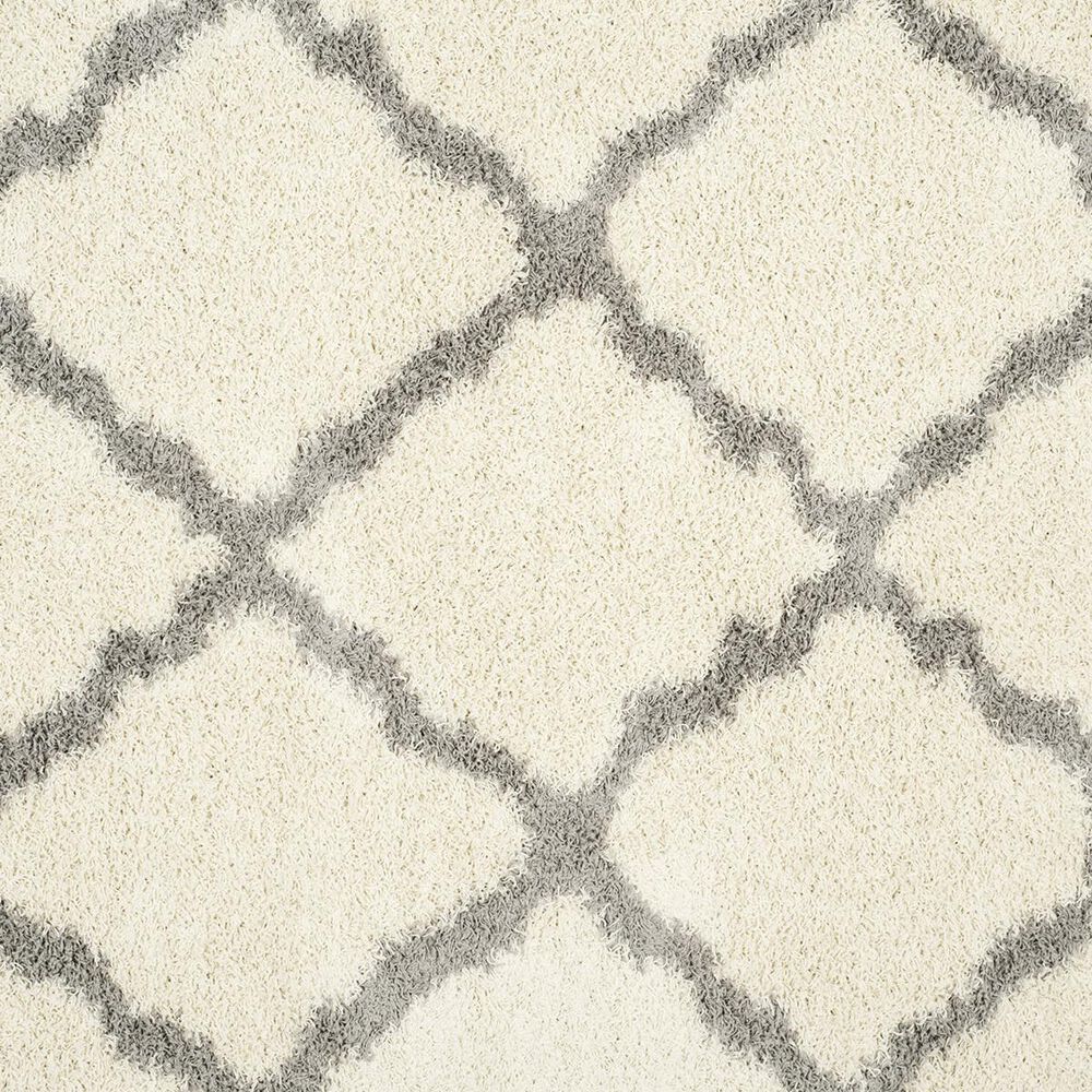 Safavieh Dallas Shag SGD257F-6R 6&#39; x 6&#39;  Ivory/Grey Round Rug, , large