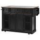HOMLUX 58" Kitchen Island with Drop Leaf in Black and Brown, , large