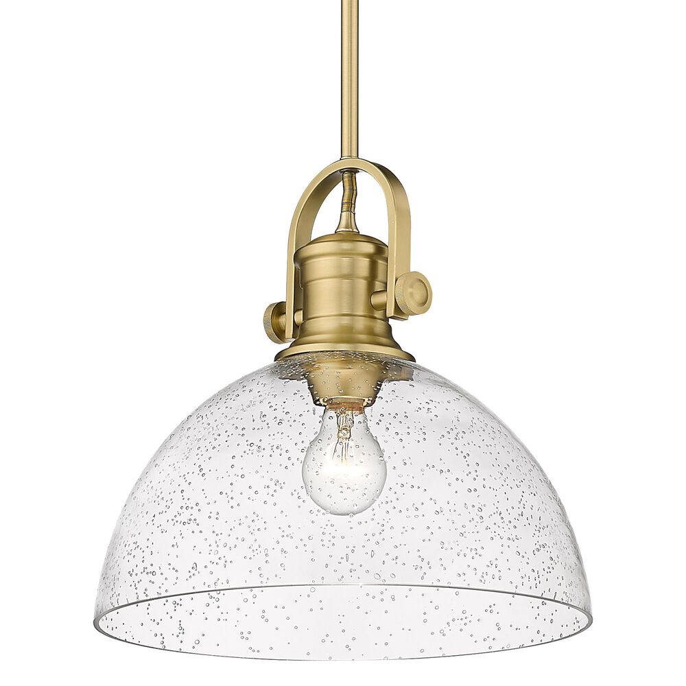 Golden Lighting Hines Large Pendant Light with Seeded Glass in Brushed Champagne Bronze, , large