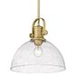 Golden Lighting Hines Large Pendant Light with Seeded Glass in Brushed Champagne Bronze, , large
