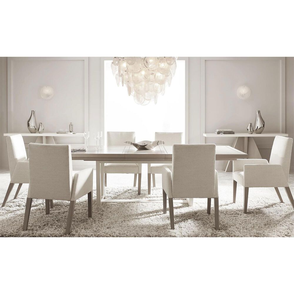 Bernhardt Stratum Dining Table in Mist, Fossil and Polished Nickel - Table Only, , large