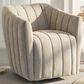 LumiSource Finley Swivel Accent Chair in Taupe, , large
