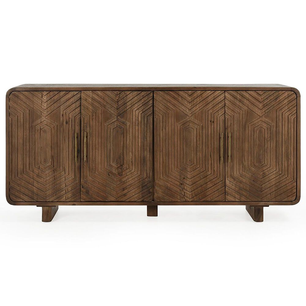 Classic Home Holmes Mango Wood 4-Door Buffet in Artisan Brown, , large