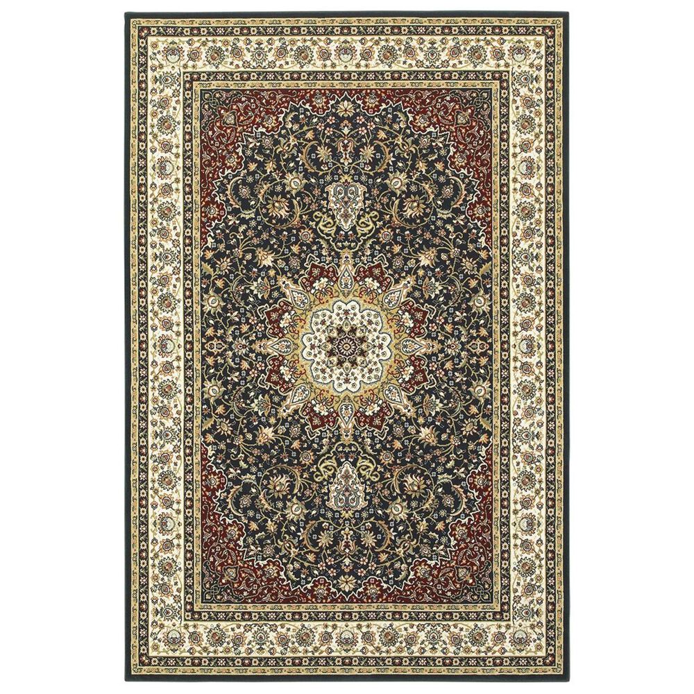 Oriental Weavers Kashan 119U 9"10" x 12"10" Navy Area Rug, , large