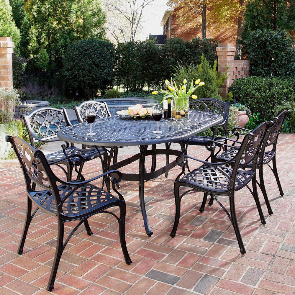 Home Styles Sanibel 7-Piece Patio Dining Set in Black, , large