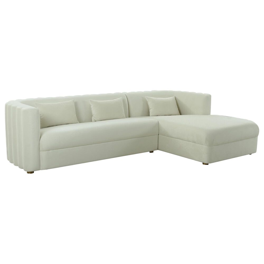 Tov Furniture Callie RAF Sectional in Cream Velvet, , large