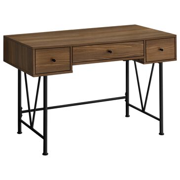 Monarch Specialties 2-Drawer Computer Desk in Walnut and Black, , large