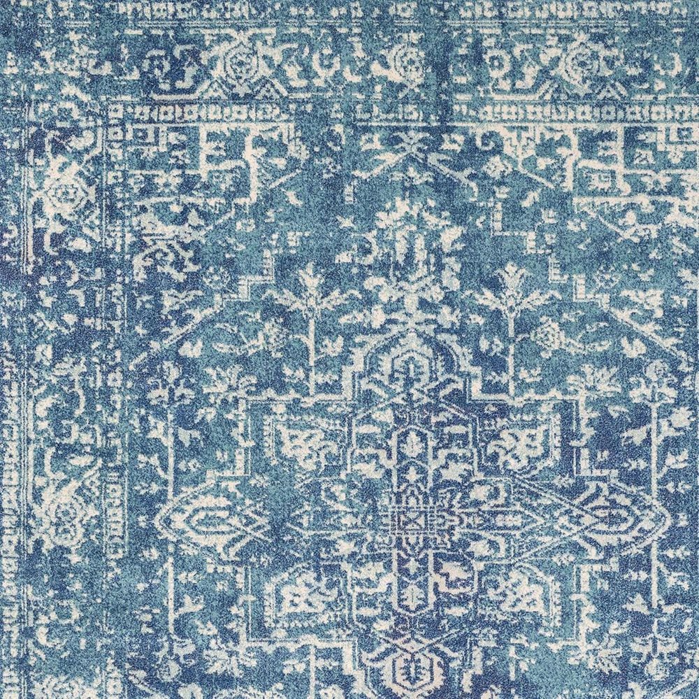 Surya Harput HAP-1023 2&#39;7&quot; x 7&#39;3&quot; Teal, Dark Blue and Beige Runner, , large